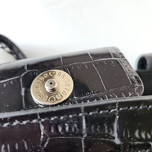 Brighton Twilight Straw Handbag Black Rhinestone Embellished Double Handles Tote - Picture 12 of 13